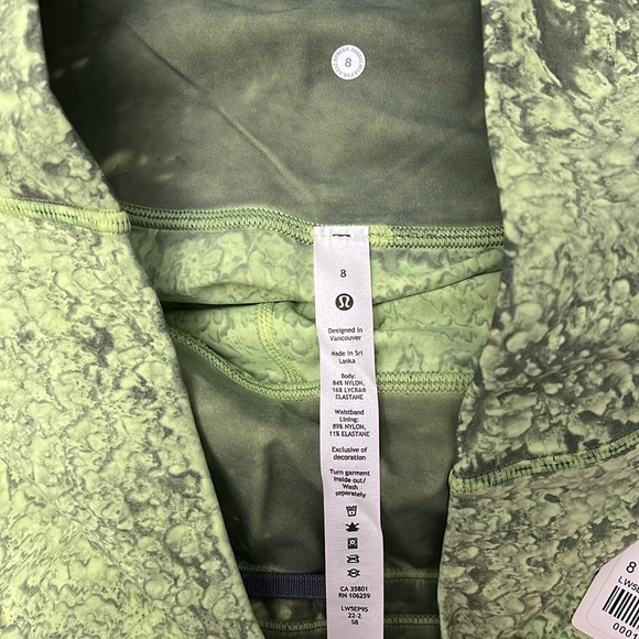 Lululemon Base Pace High-Rise Running Tight 25" in City Grit Green Multi Size 8 - Picture 5 of 5